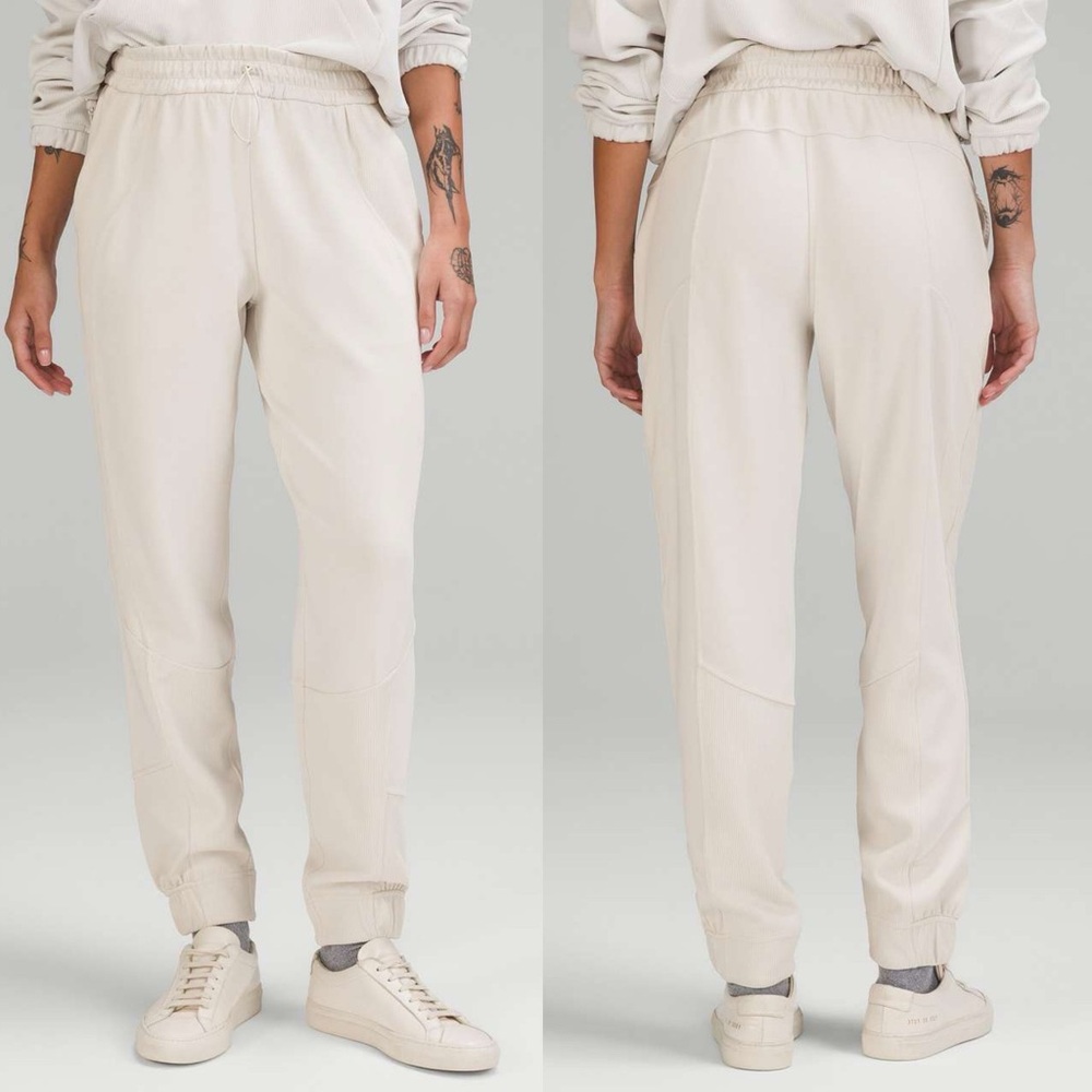 Lululemon Brushed Softstreme Ribbed High Rise Jogger White Opal Size 6